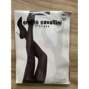 Emilio Cavallini Firenze Tights M/L Medium Gray 110 Den Patterned Italy